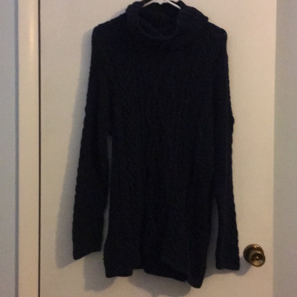 Long blue sweater